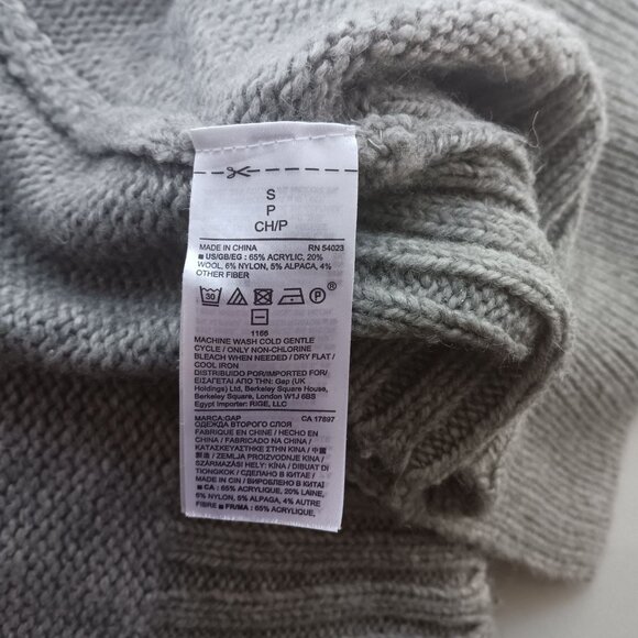 Women's Small Gap Long Cardigan Sweater Gray Open Front Ribbed Knit Womens S - Picture 8 of 8